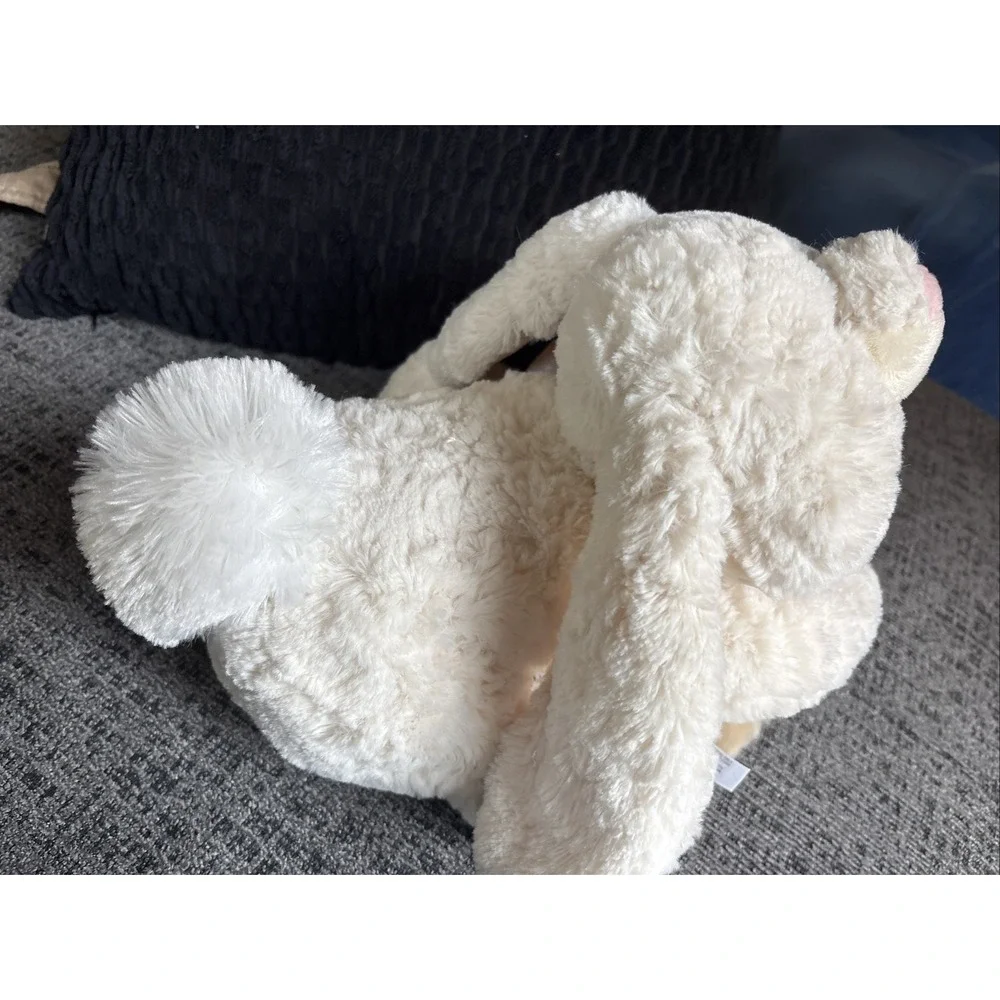 Aurora World Cream Bunny Rabbit Plush Floppy Ears White Pom Pom‎ Tail Soft Toy